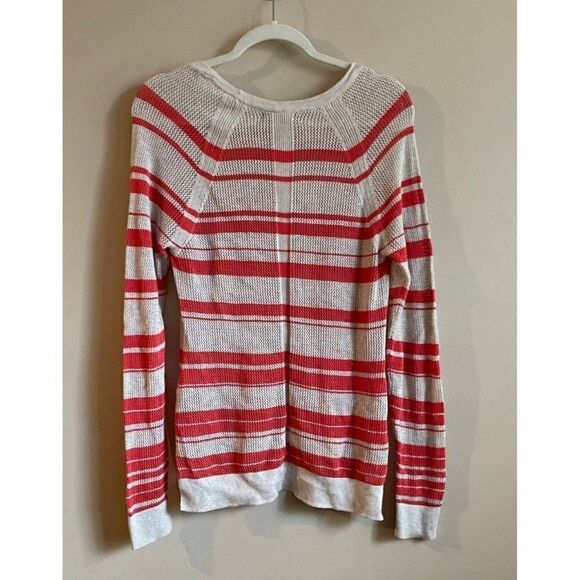 Sanctuary Orange Tan Open Knit Sweater Sz M - Picture 2 of 10